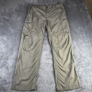 Columbia Omni-Shade Pants Mens 36x32 Khaki Convertible Zip Off Outdoor Hiking